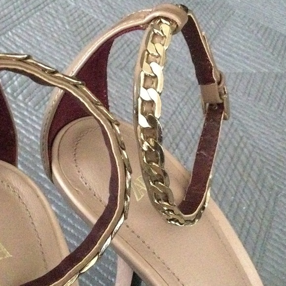 Zara size 10 (EU 41) tan leather sandals with high heels for women - Picture 6 of 9